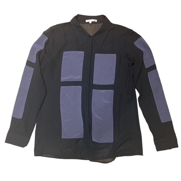 Gold Hawk Colour Block Sheer Blouse - Picture 3 of 5